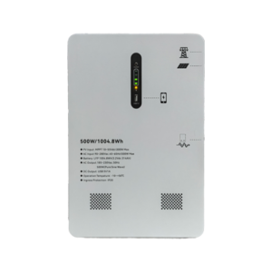 500W 1000Wh Wall-Mounted Solar Energy Storage System (ESS) | 3.2V 314Ah LiFePO4 Battery with Pure Sine Wave Inverter & MPPT Solar Charger